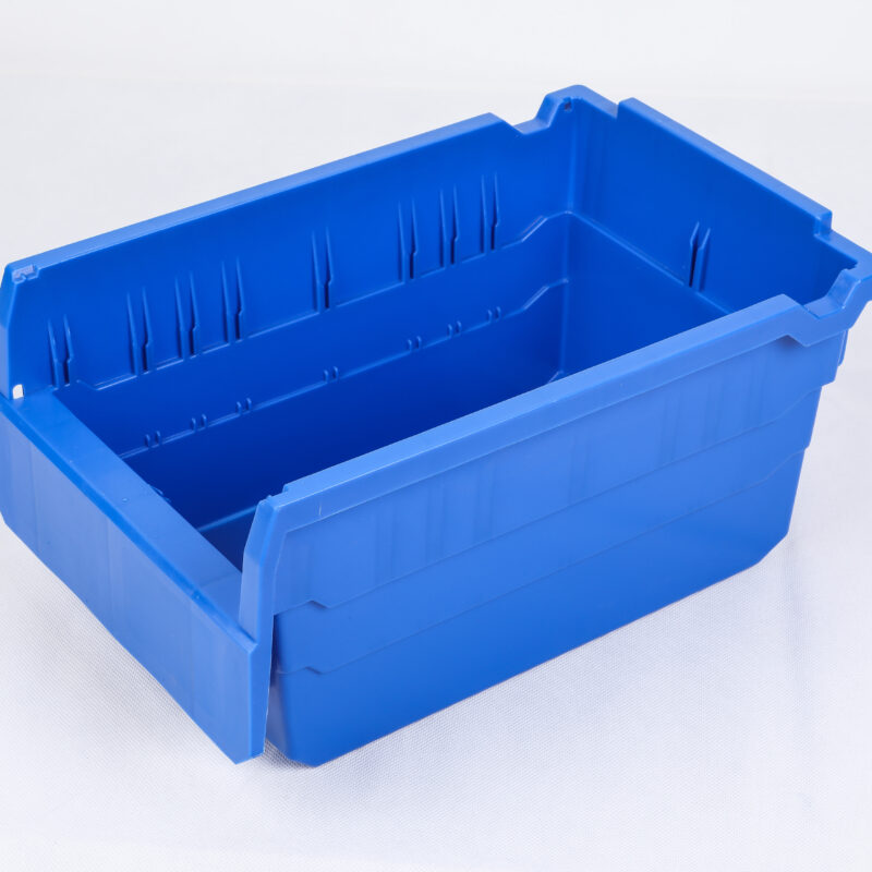 Plastic Storage Bins,Space-Saving Stackable Bins for Garage, Pantry, Craft Organization, SF3215: 7-4/5×11-4/5×5-9/10 Inch,Blue, 10-Pack