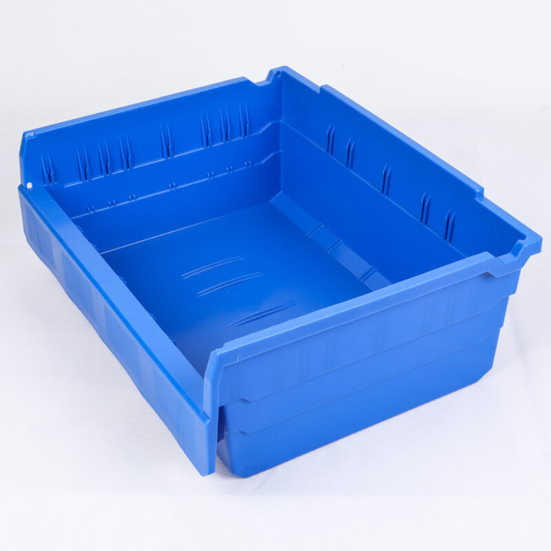 Plastic Storage Bins,Space-Saving Stackable Bins for Garage, Pantry, Craft Organization, SF3415: 15-3/4×11-4/5×5-9/10 Inch,Blue, 10-Pack