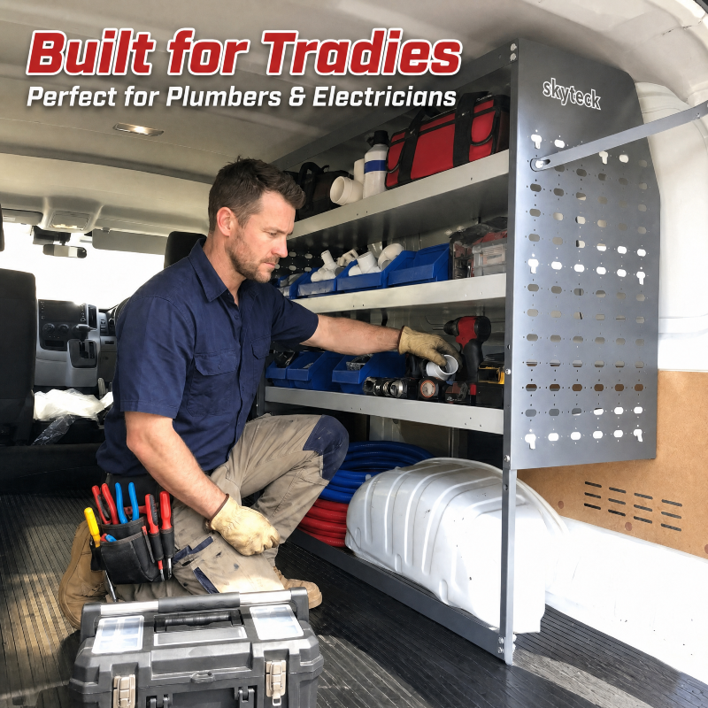 half leg van shelving system