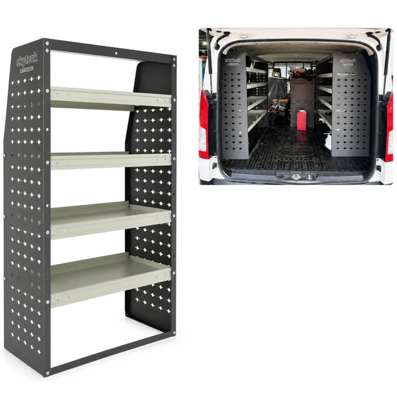 16.5-inch deep steel van shelving for low roof work vans