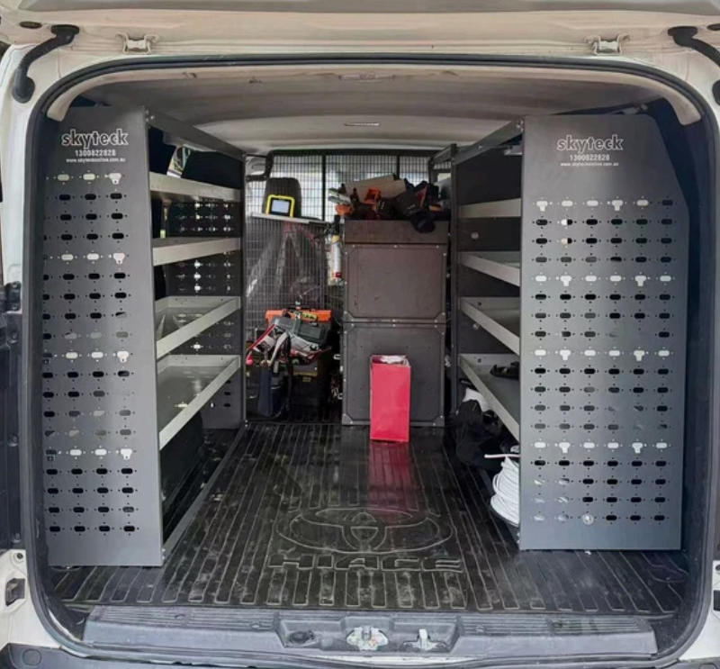 Ford Transit 140WB Low Roof Van Shelving System – 4-Tier Steel Storage Solution for Contractors & Service Professionals