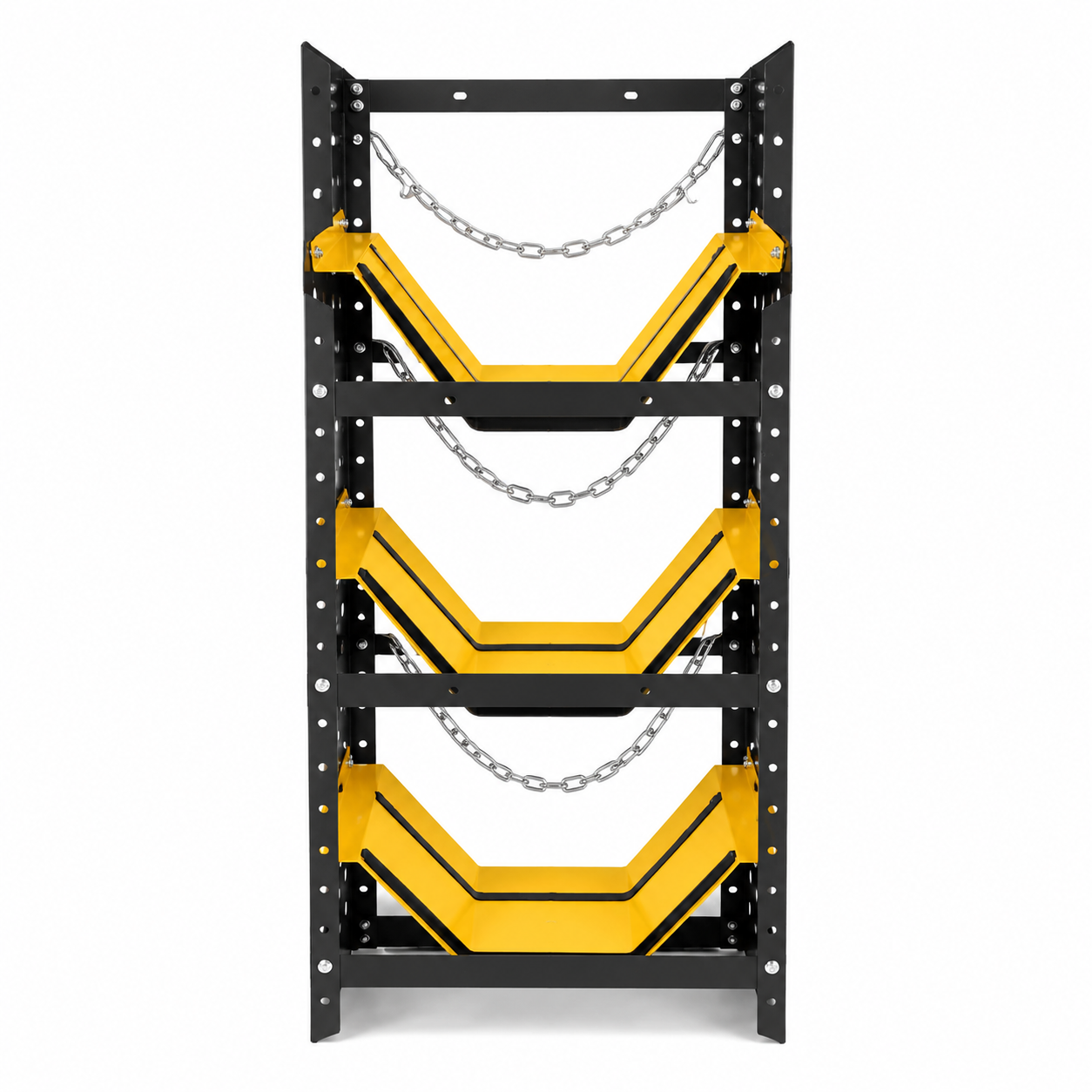 Refrigerant Tank Rack for Cargo Van, Heavy Duty Steel Freon Tank Holder, 3-Tier HVAC Refrigerant Cylinder Storage Rack with Safety Chains, Fits Transit Sprinter ProMaster Vans