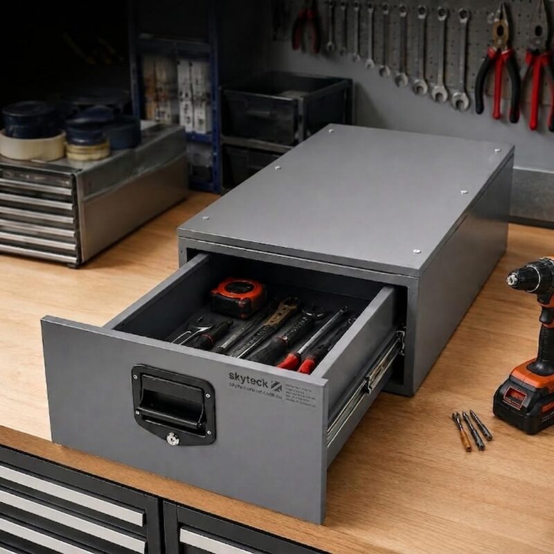 Heavy Duty Van Storage Drawer, Lockable Steel Sliding Cargo Drawer for Transit Sprinter ProMaster Vans