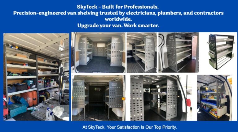16.5-inch deep steel van shelving for work vans