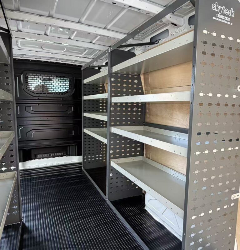16.5-inch deep steel van shelving for ram promaster