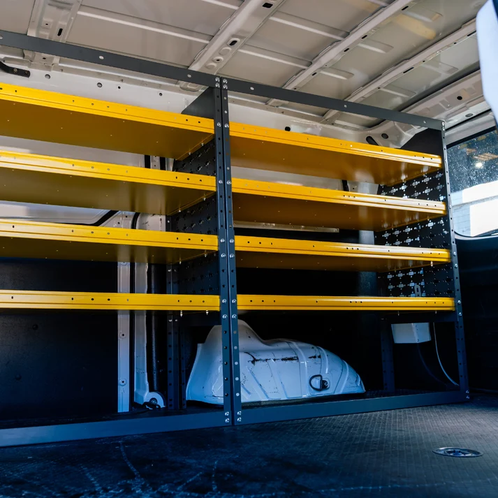 half leg van shelving system