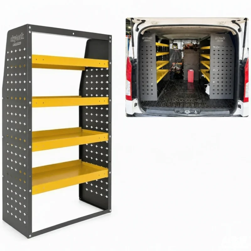 16.5-inch deep steel van shelving for low /high roof work vans